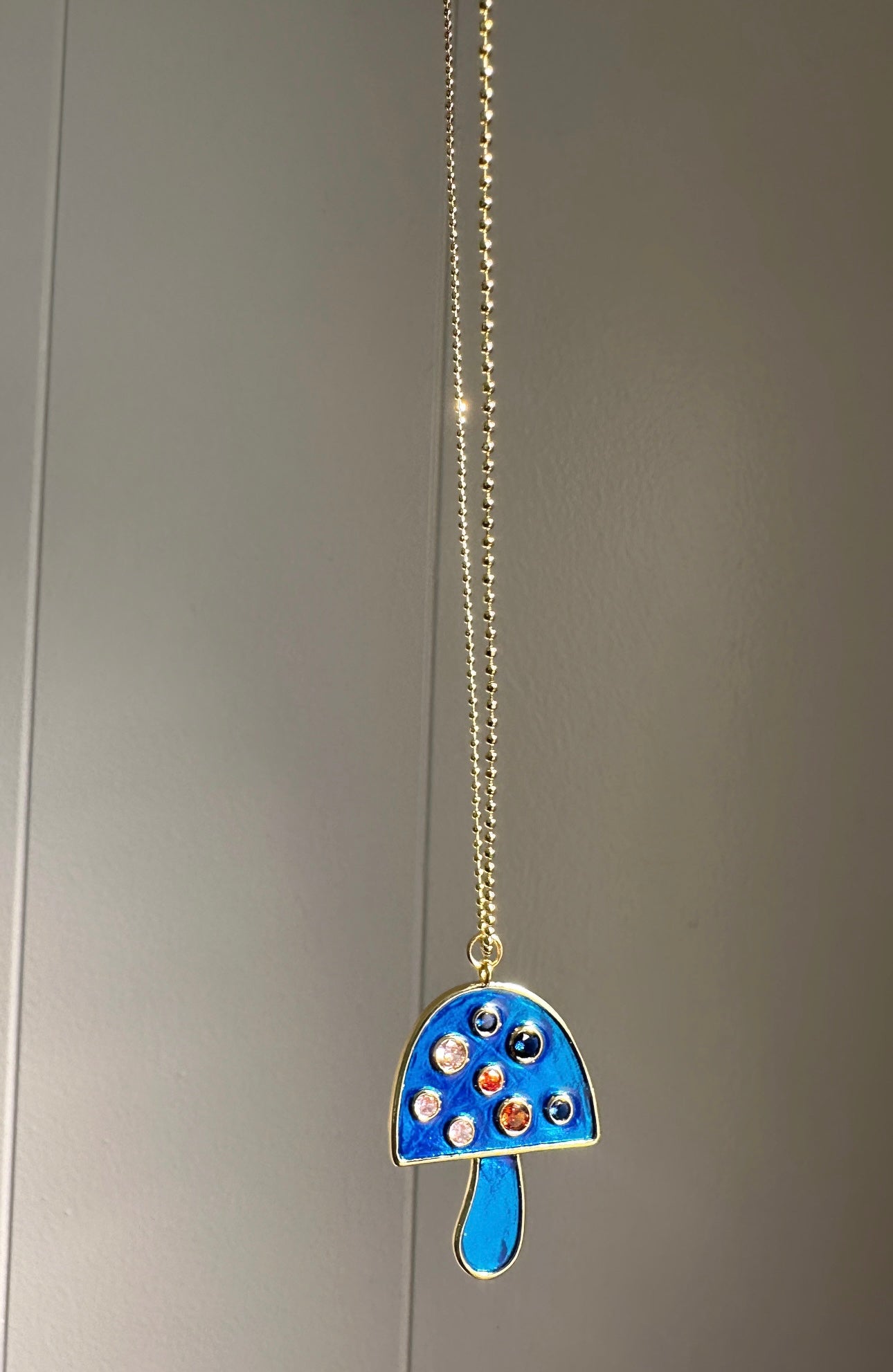 Metallic Mushroom Necklace