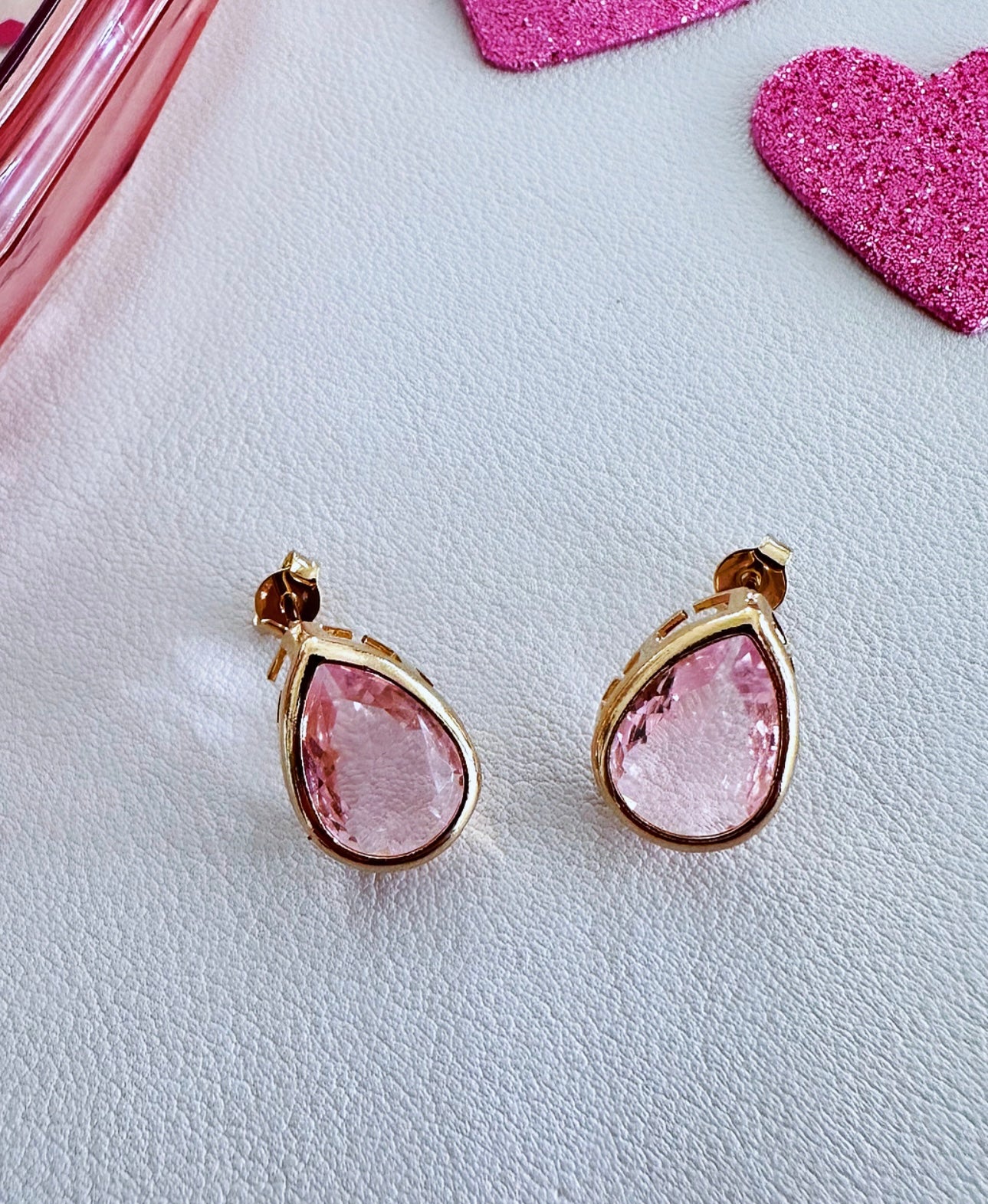 Pink Drop Studs