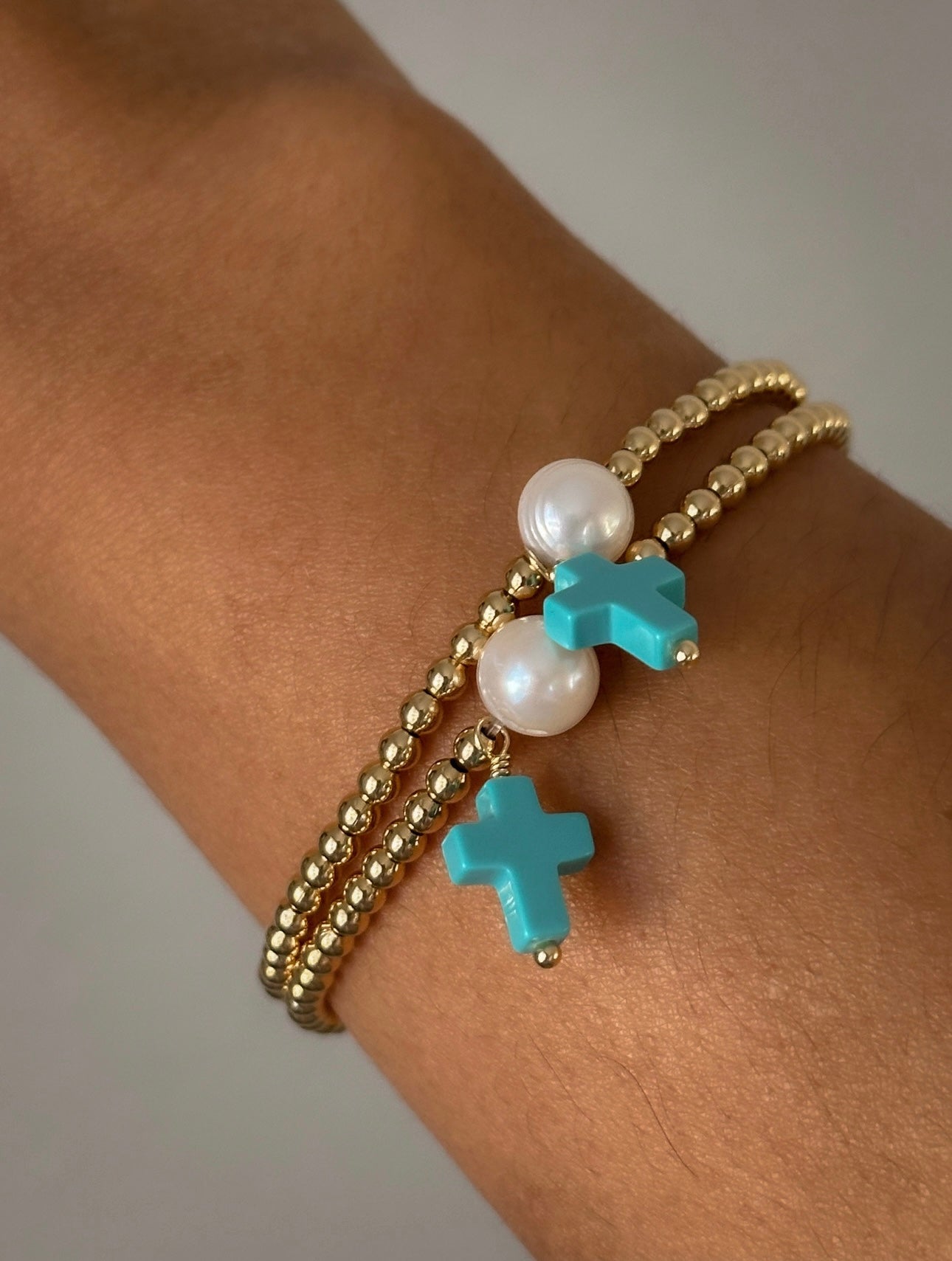 Blue Cross Bracelet