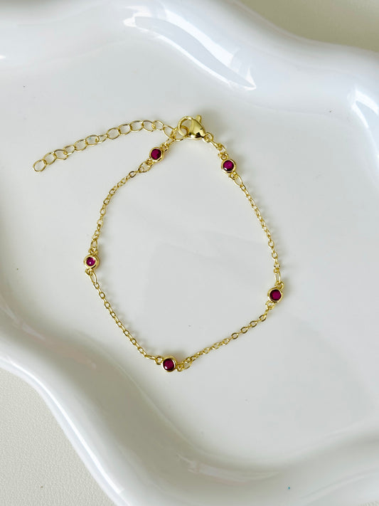Fuschia Zircon Bracelet