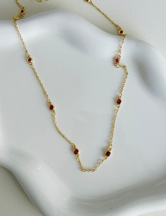 Fuschia Zircon Necklace